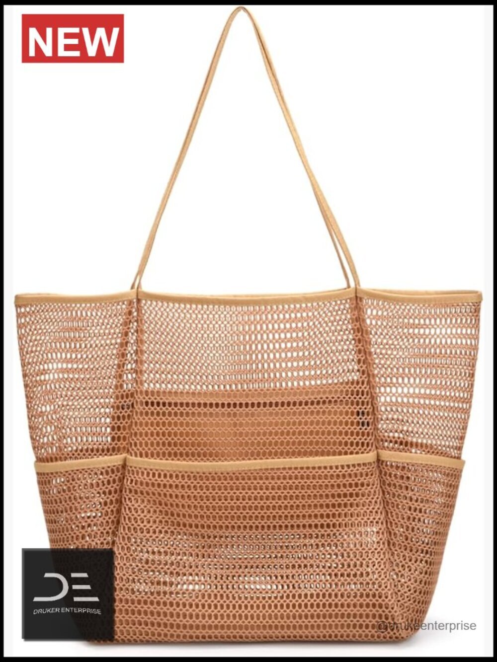 Large Mesh Beach Tote Bag - Lightweight Travel Pool Bag Flip Design